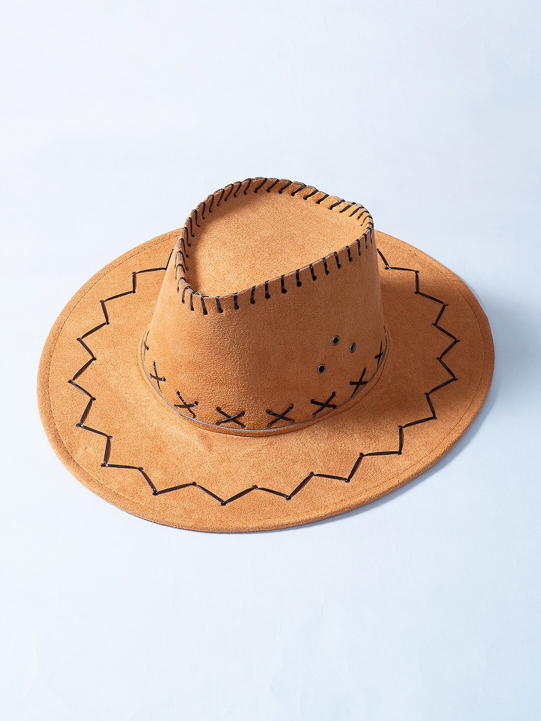 

Golden Peacock Men Brown Solid Cowboy Sun Hat