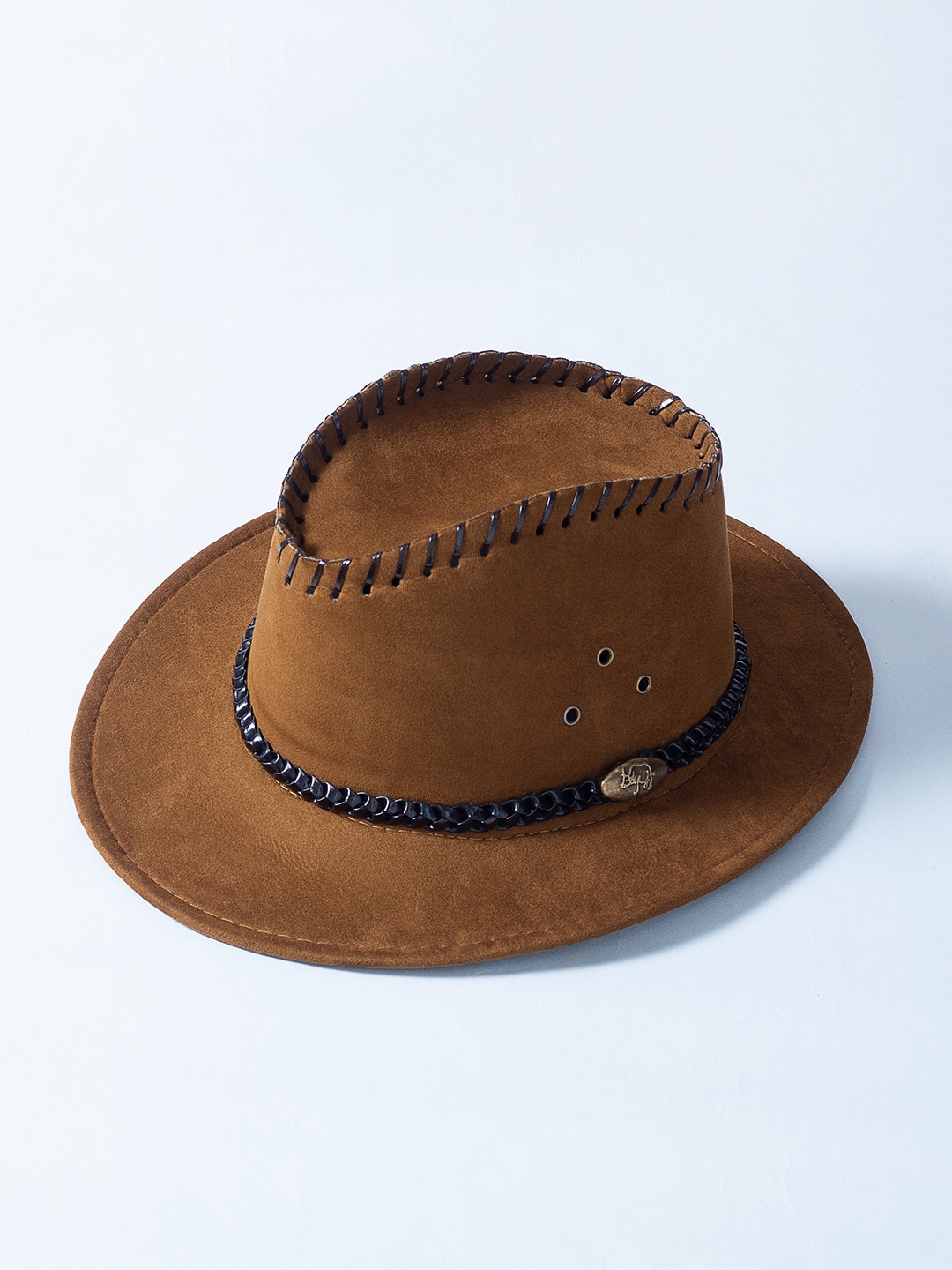 

Golden Peacock Men Brown Solid Cowboy Sun Hat