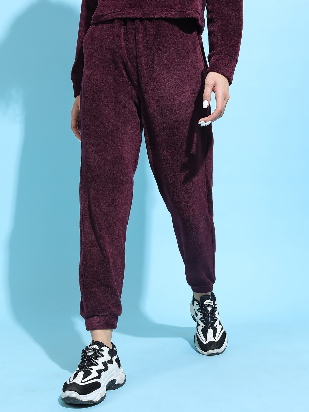 

Tokyo Talkies Women Burgundy Joggers