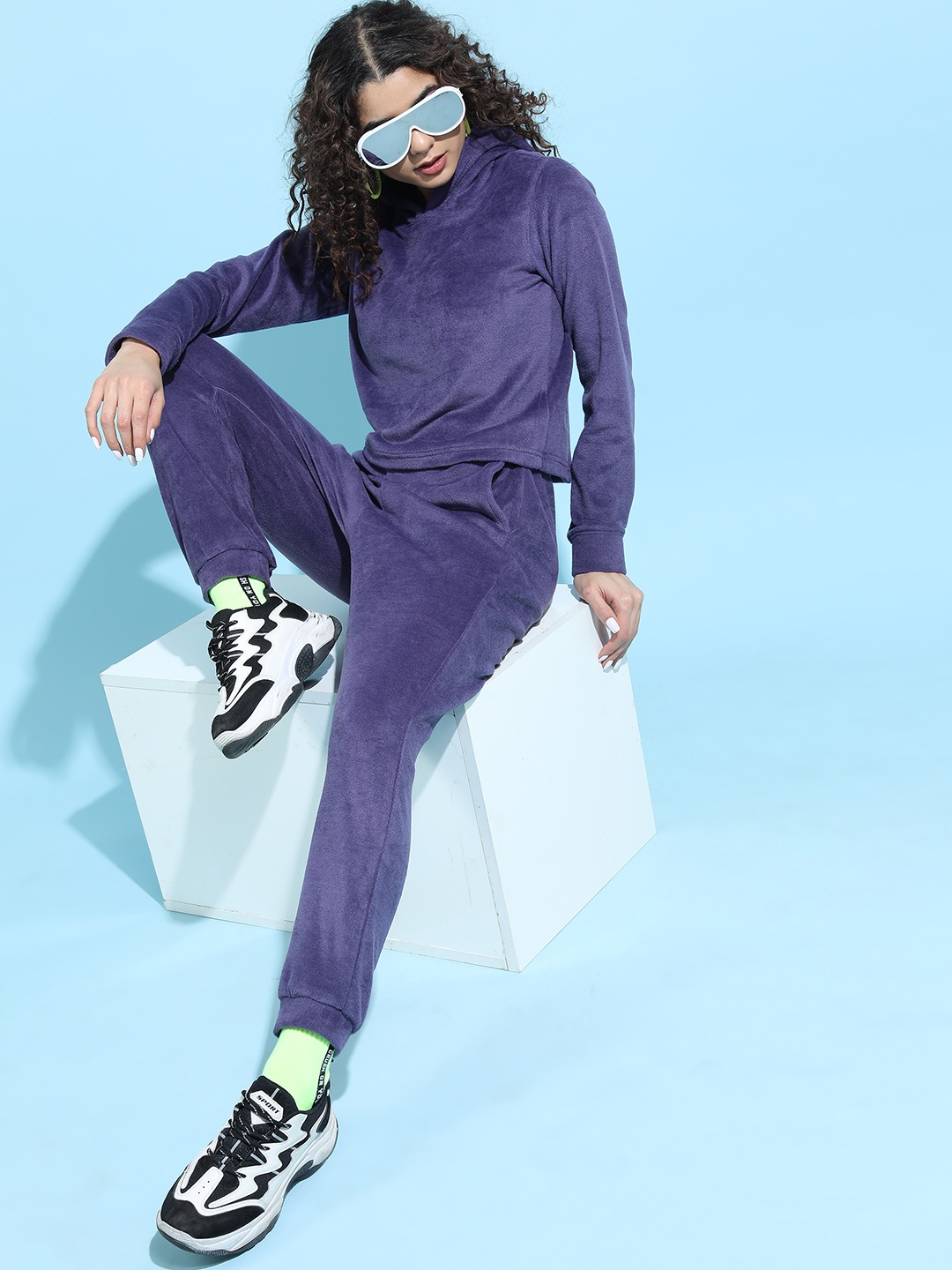 

Tokyo Talkies Women Purple Hooded Sweatshirt