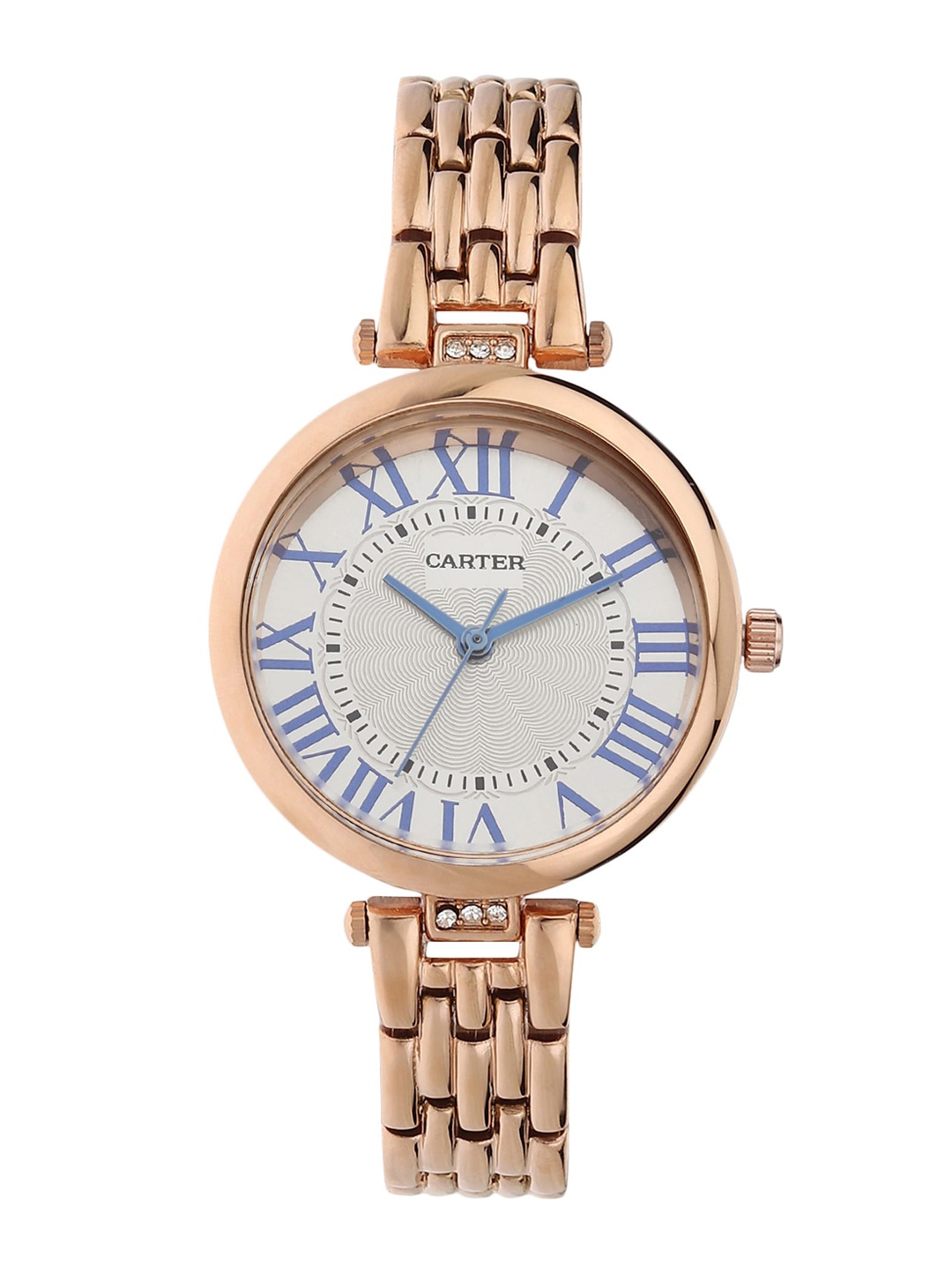 

Sandy D Carter Women White Dial & Gold Toned Stainless Steel Bracelet Style Straps Analogue Watch