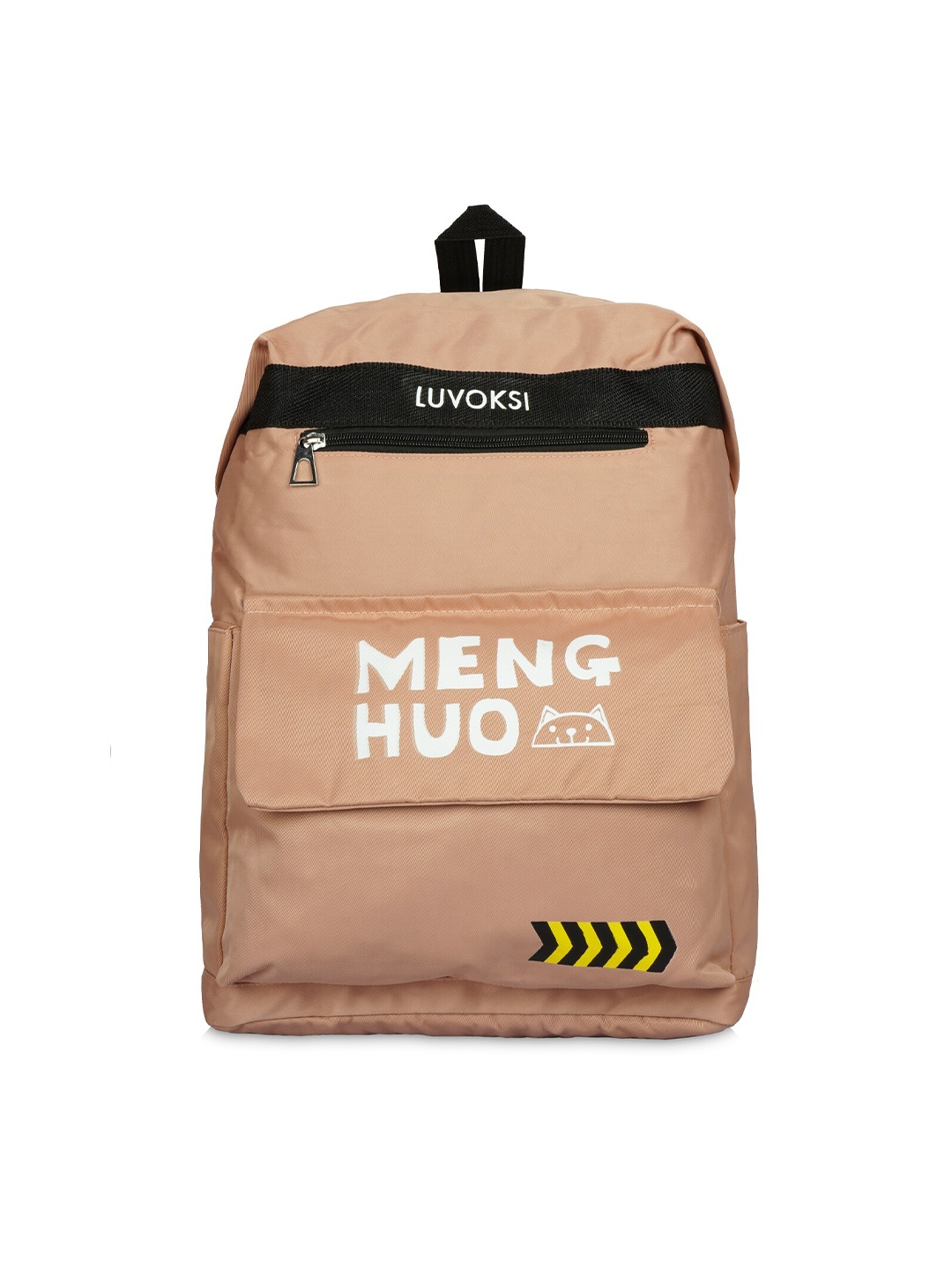 

Luvoksi Women Peach-Coloured & Yellow Graphic Backpack