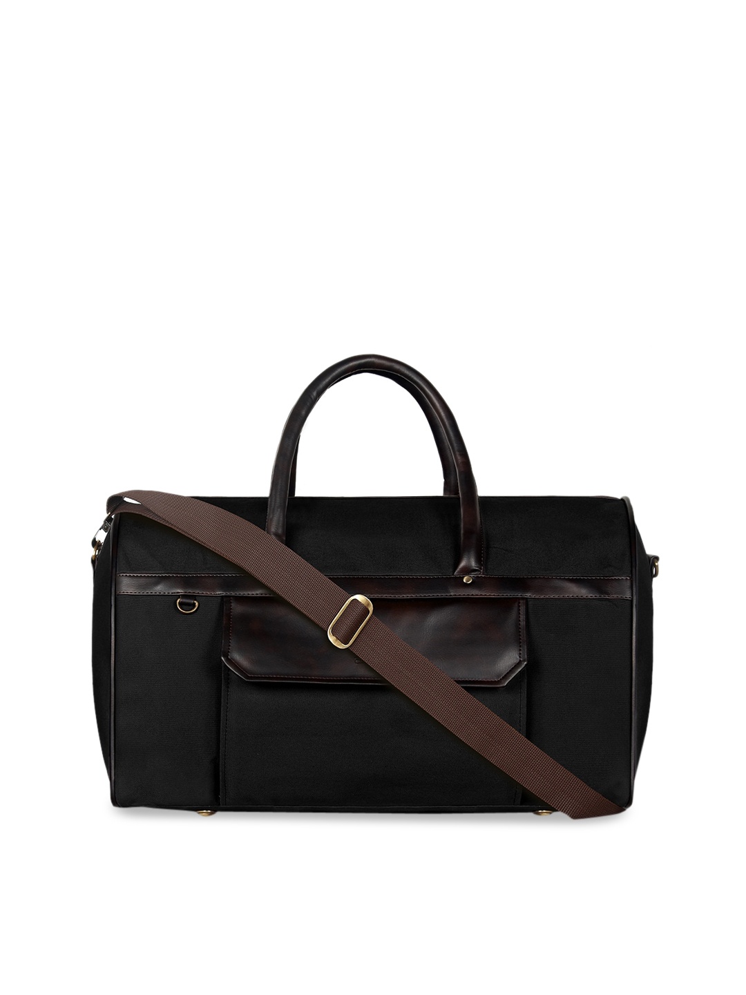 

THE CLOWNFISH Black Solid Medium Duffel Bag 35 L