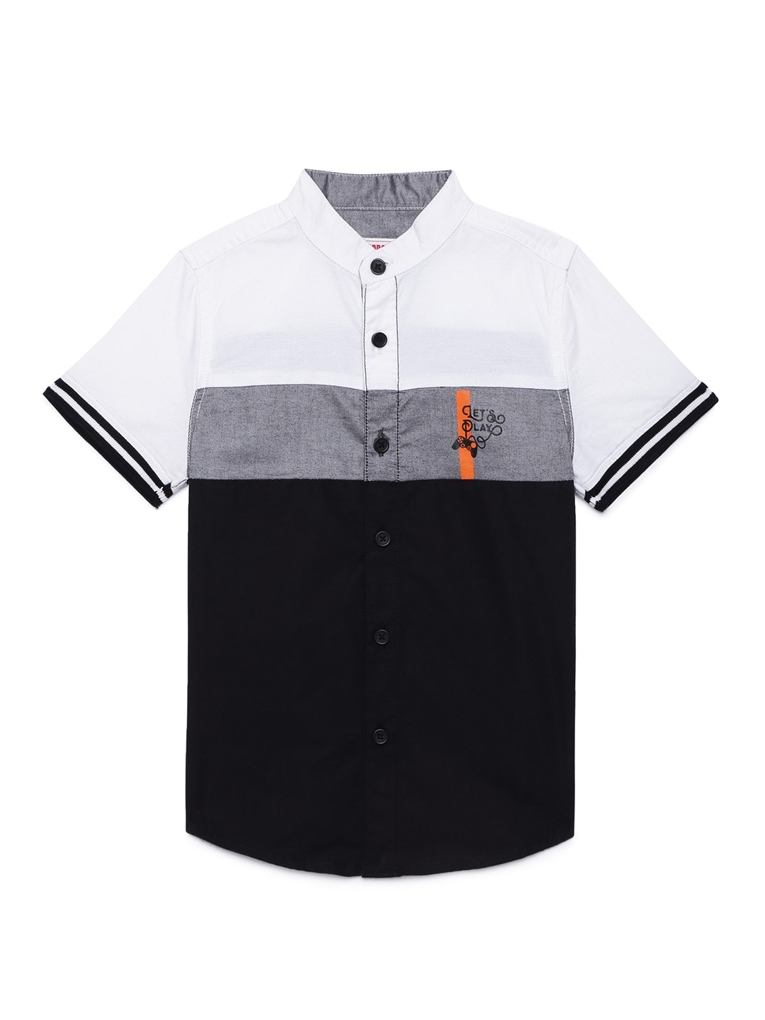 

UNDER FOURTEEN ONLY Boys Black Opaque Casual Shirt
