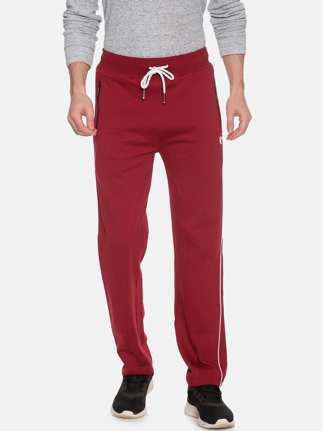 

VENITIAN Men Maroon Solid Slim-Fit Cotton Track Pants