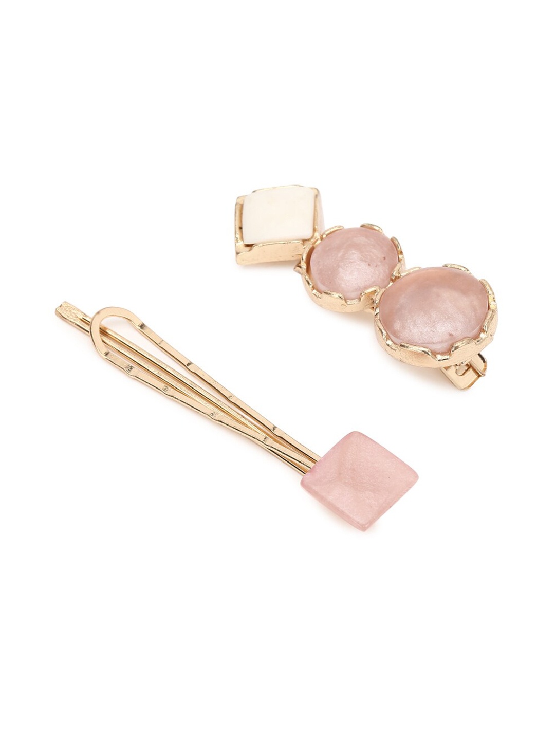 

FOREVER 21 Women Set of 2 Gold-Toned & Mauve U Pins