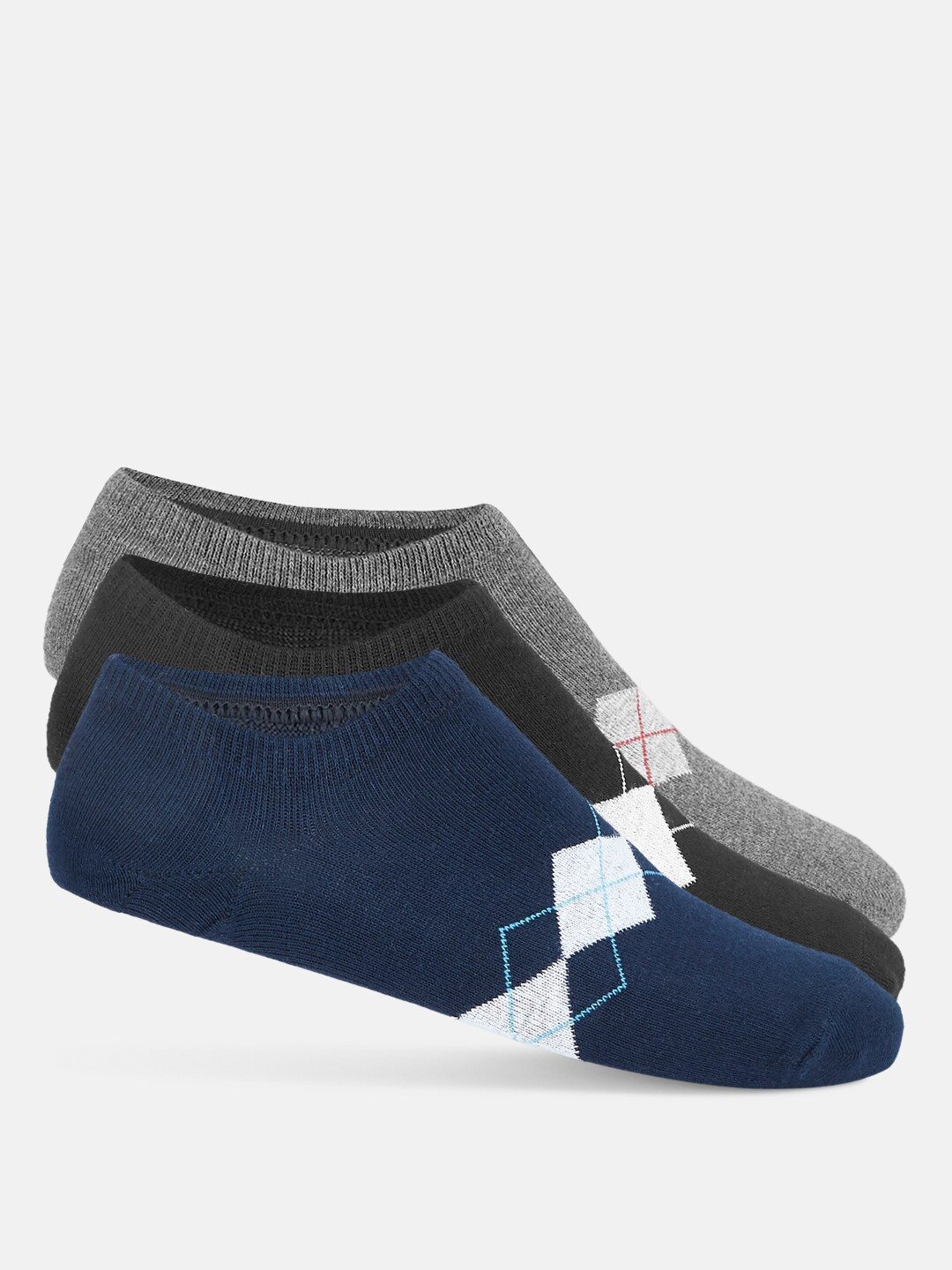 

Ajile by Pantaloons Men Pack Of 3 Assorted Shoe-Liner Socks