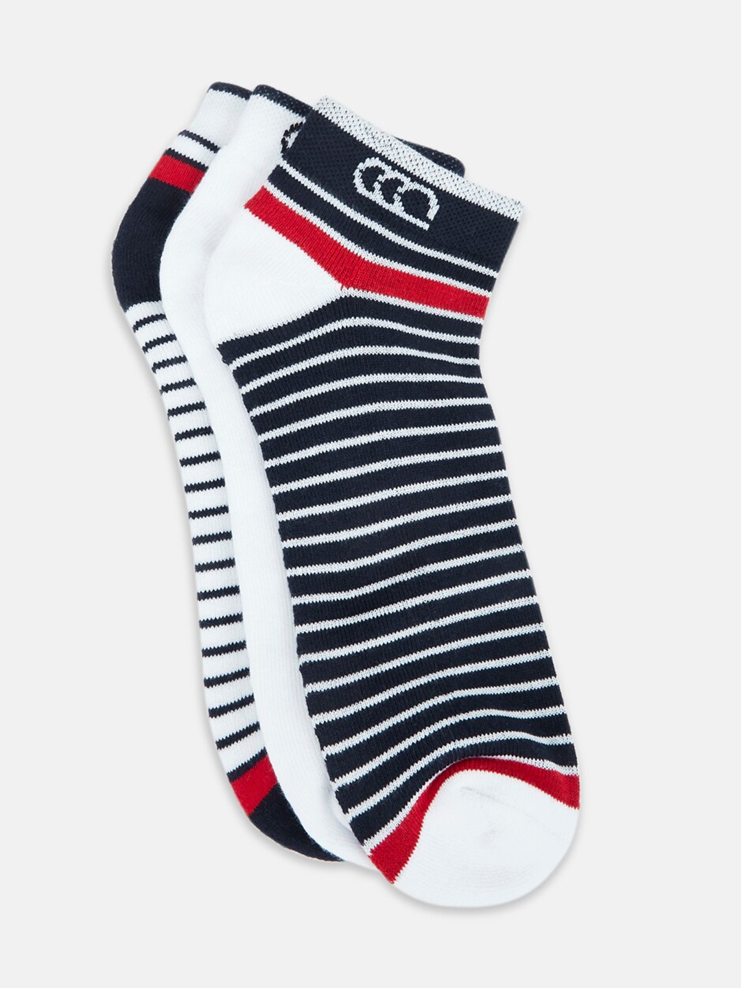 

Ajile by Pantaloons Men Pack Of 2 Black & White Striped Ankle-Length Socks