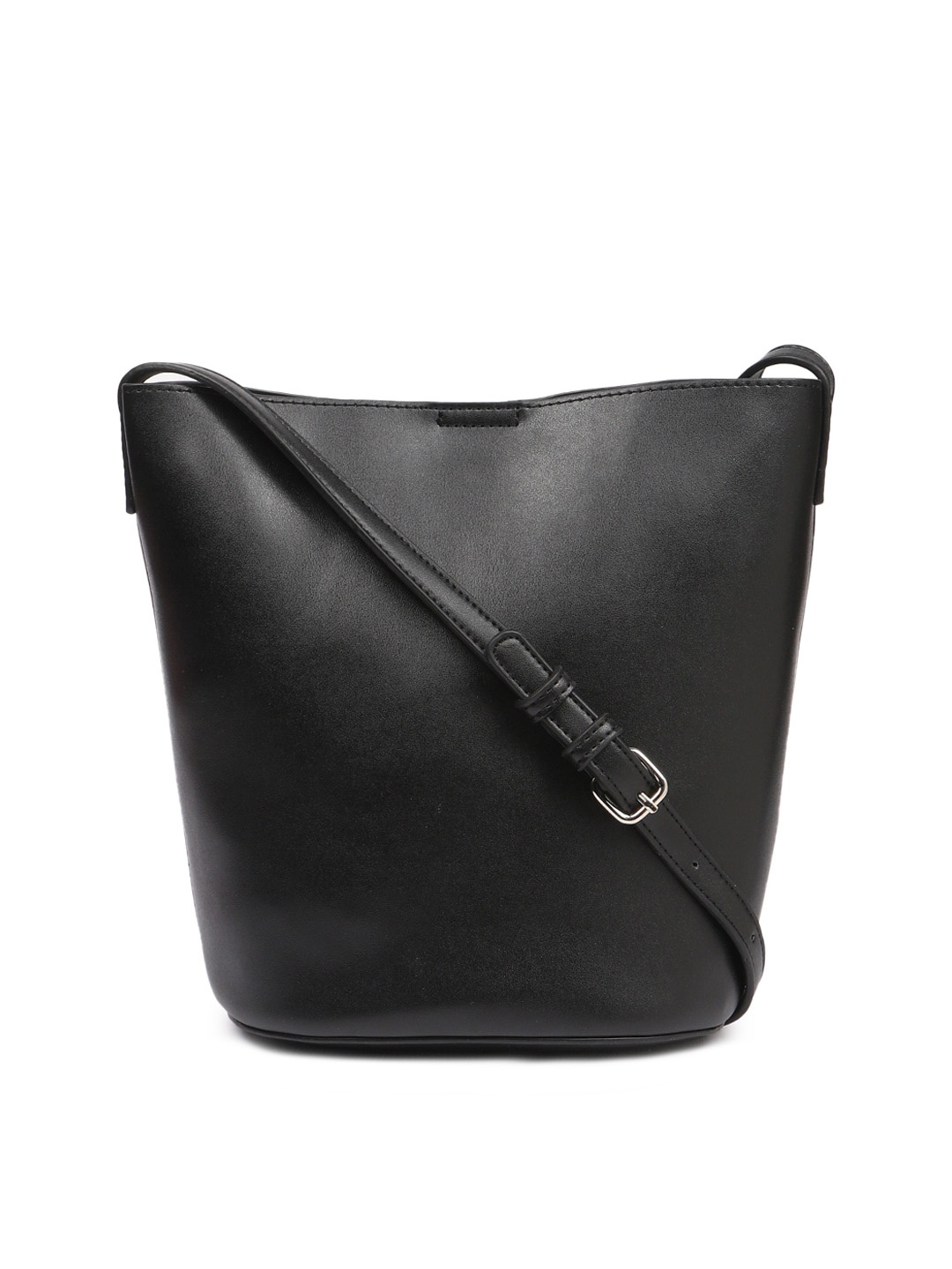 

FOREVER 21 Women Black PU Oversized Bucket Tote Bag