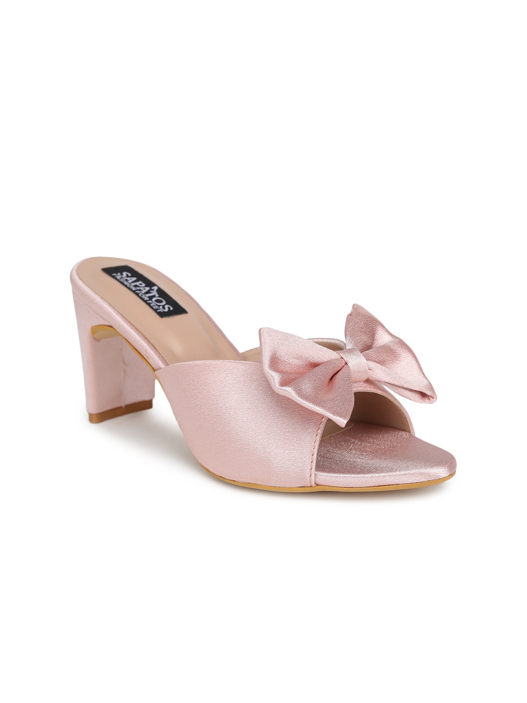 

SAPATOS Pink Block Mules with Bows