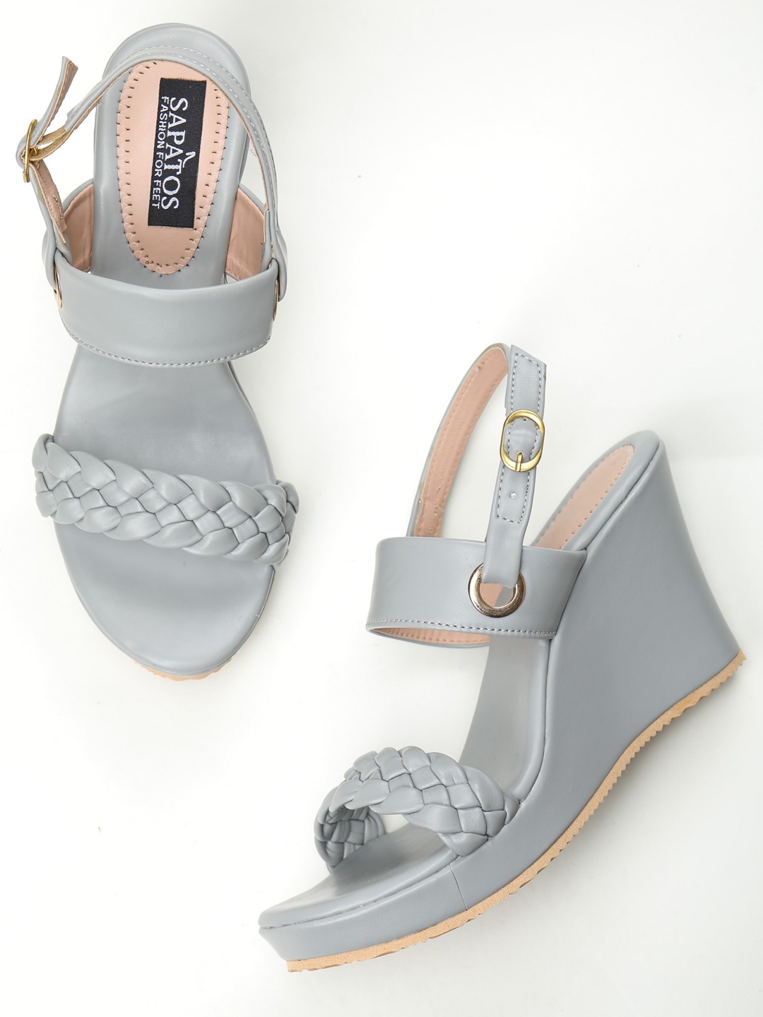 

SAPATOS Grey Wedge Sandals with Buckles