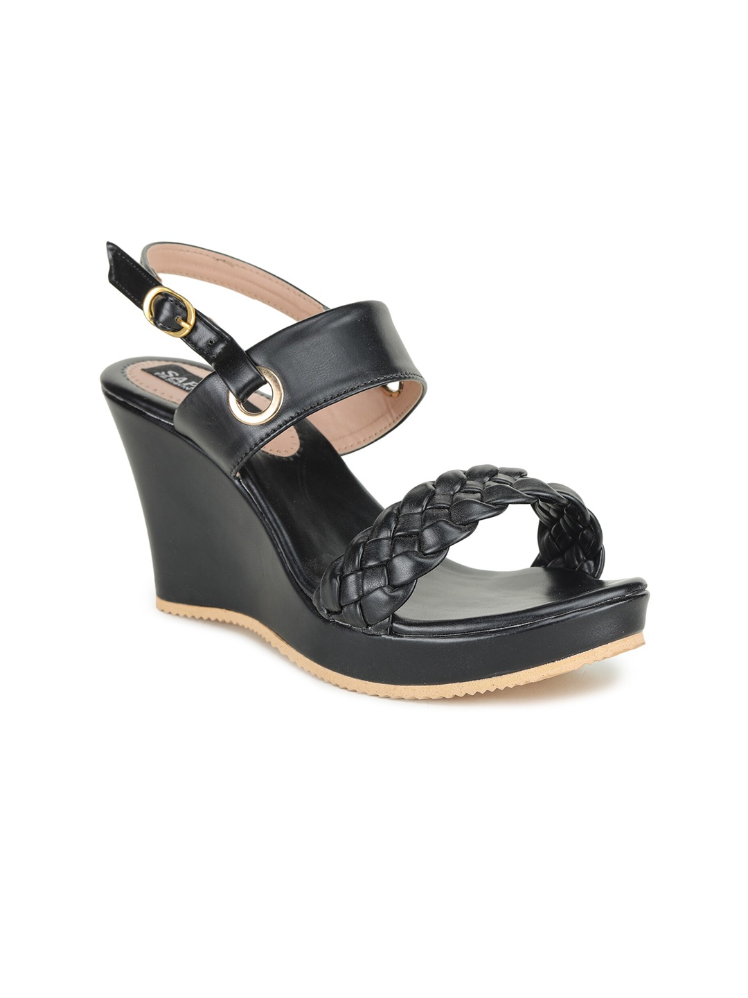 

SAPATOS Black Wedge Sandals with Buckles