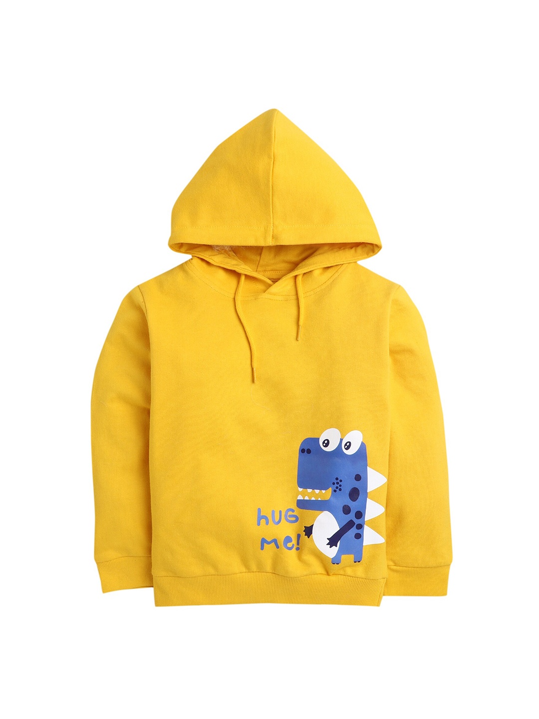 

BUMZEE Boys Yellow Dino Printed Hooded Sweatshirt