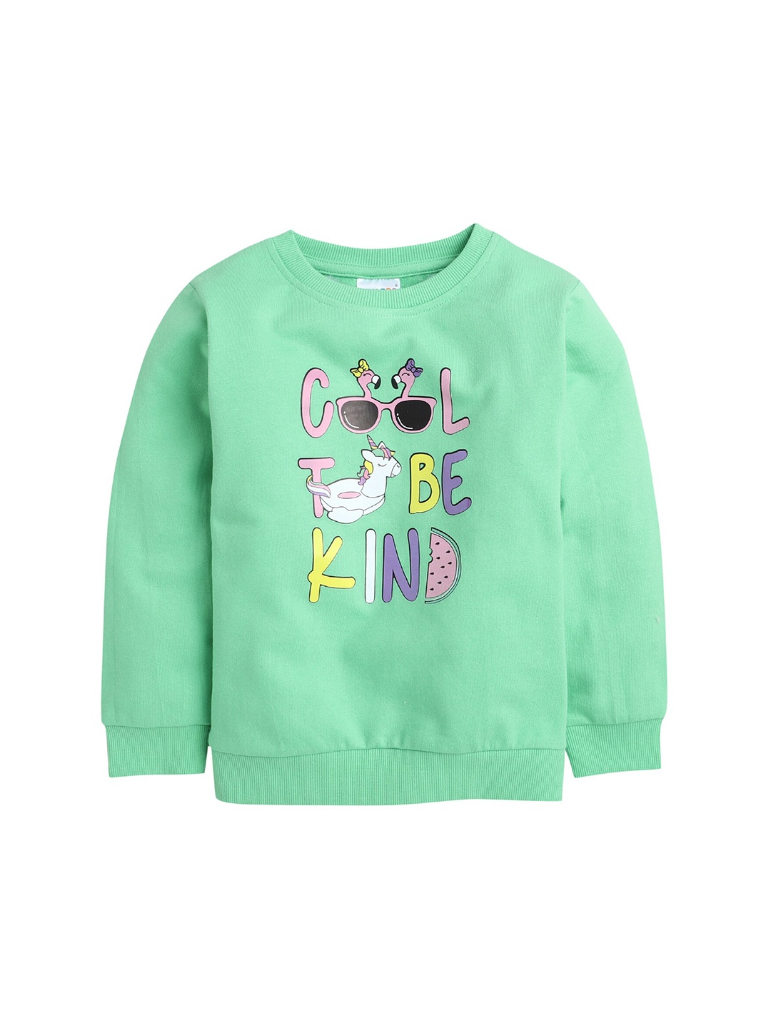 

BUMZEE Girls Green Printed Sweatshirt