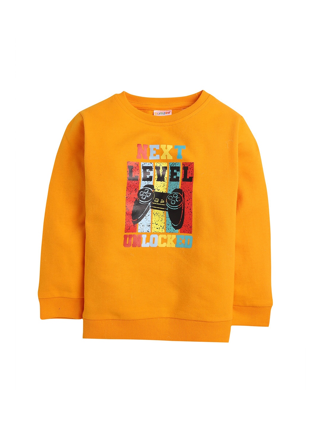 

BUMZEE Boys Orange Printed Sweatshirt