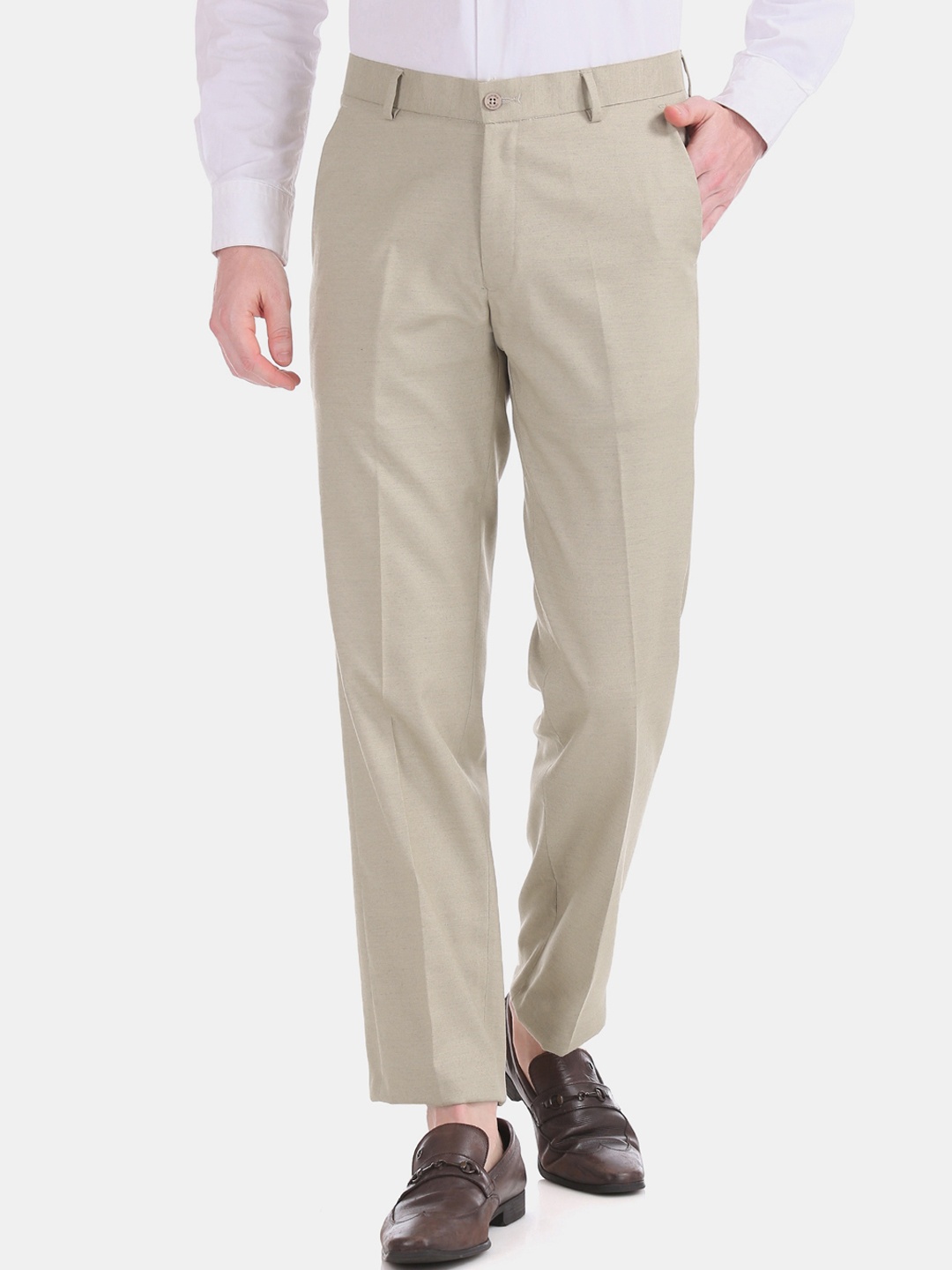 

Excalibur Men Beige Formal Trousers