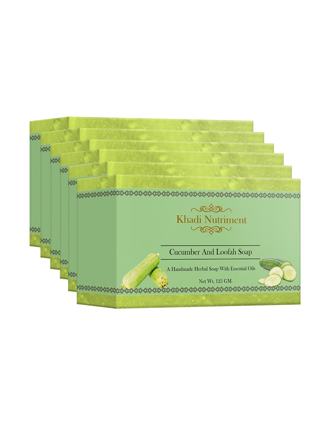 

Nutriment Set of 6 Cucumber & Loofah Soap, Green