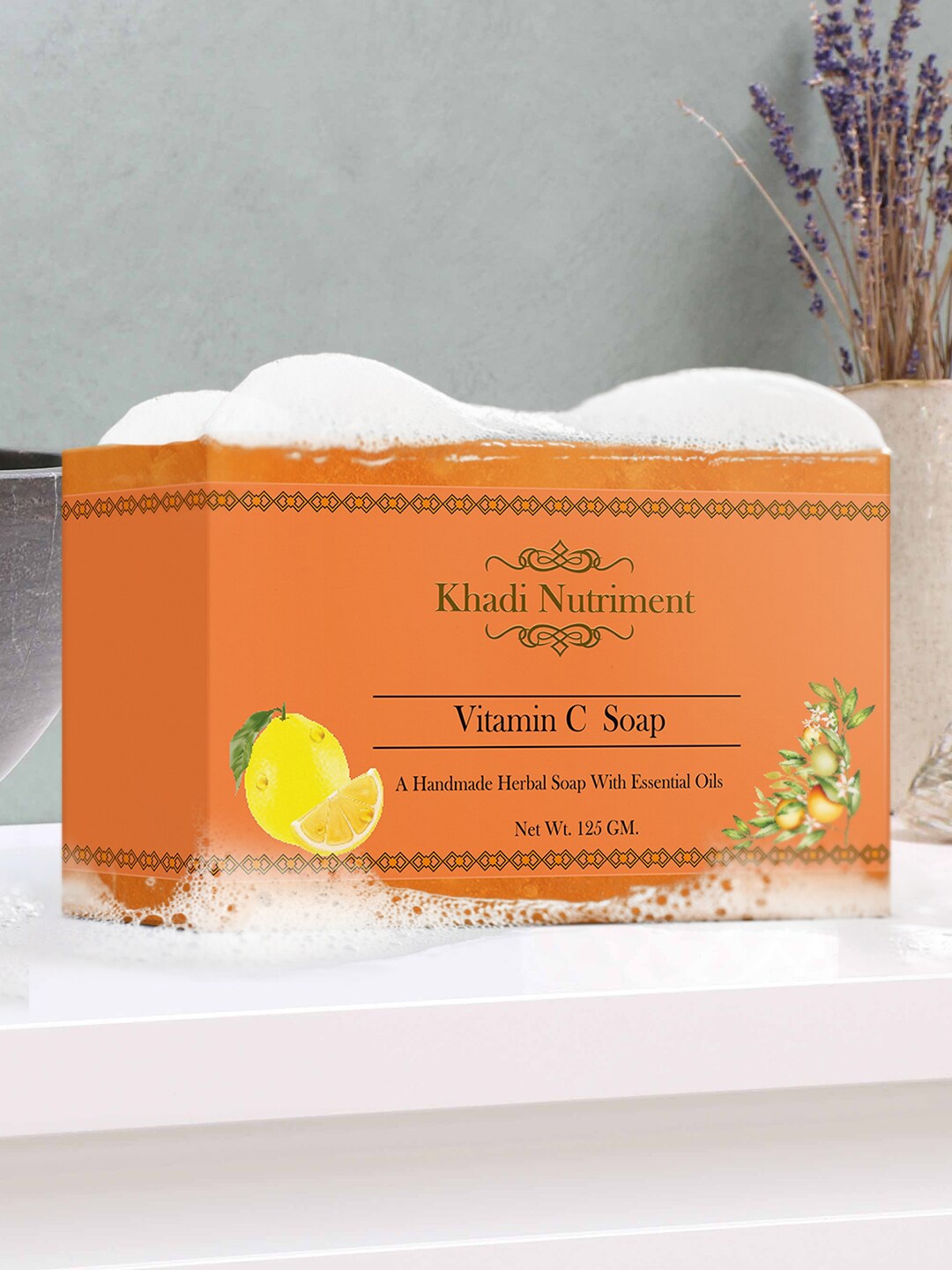 

Nutriment Pack of 5 Khadi Nutriment Vitamin C Soap - 125 g Each, Orange