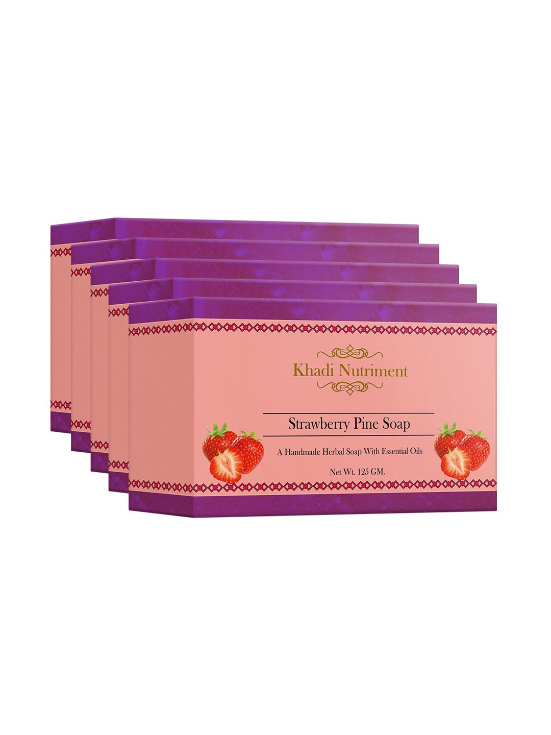 

Nutriment Set of 5 Purple Strawberry Pine Soap 125 g