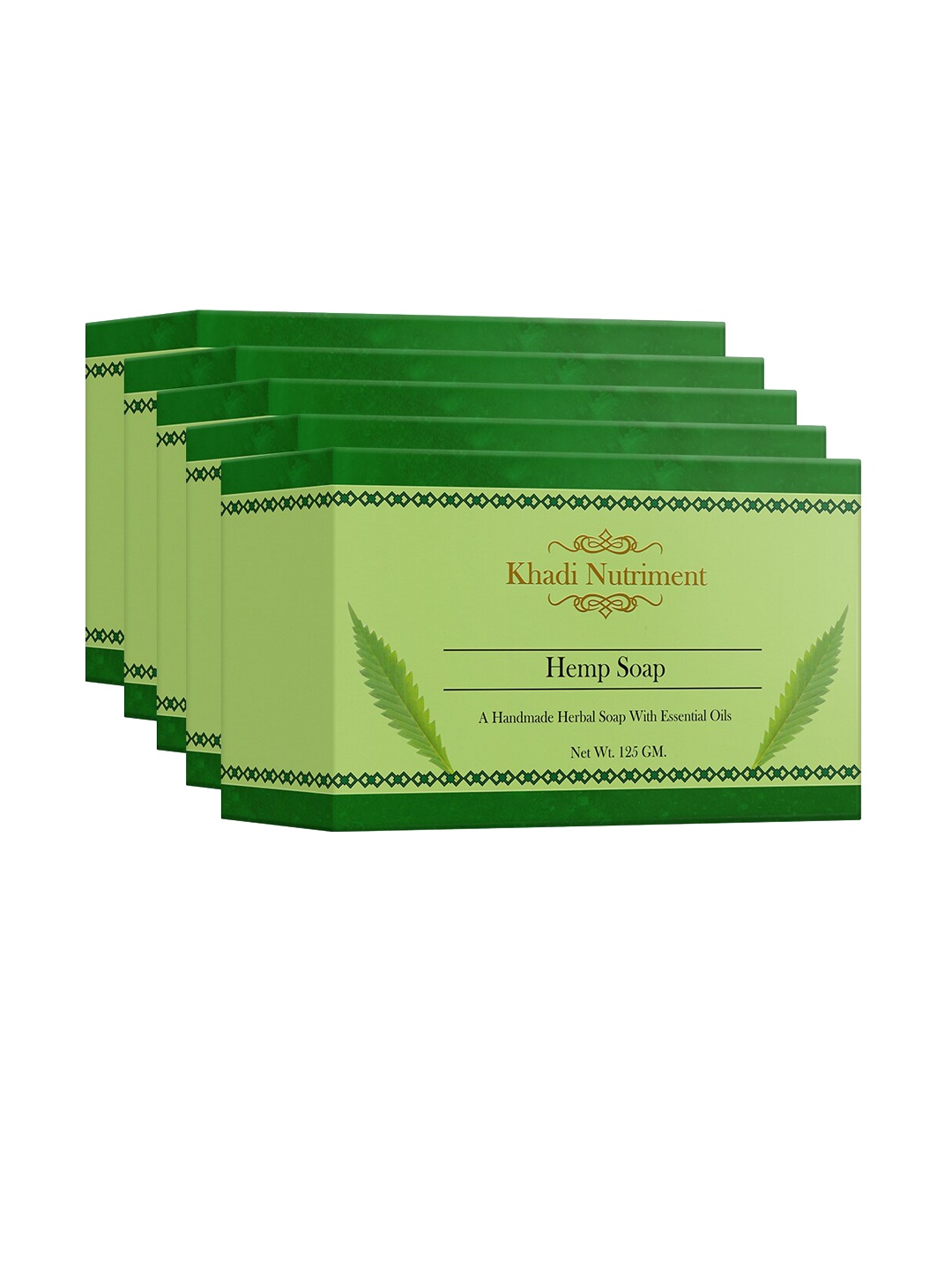 

Nutriment Set of 5 Khadi Hemp Soap 625 gm, Green