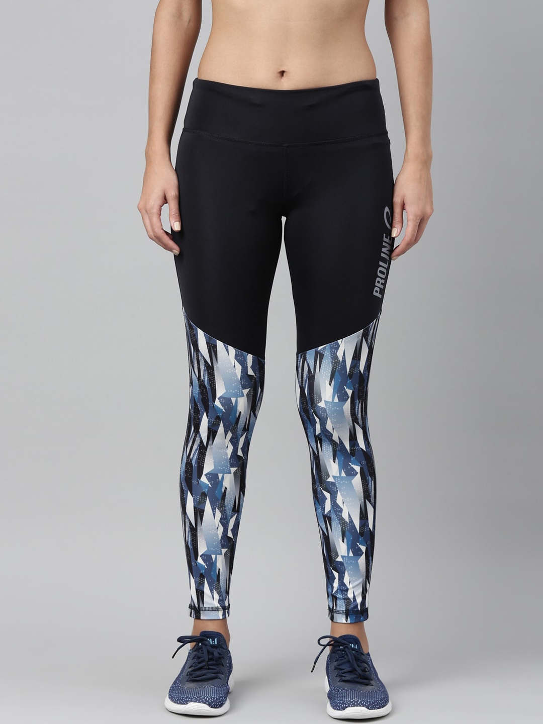 

Proline Women Navy Blue Printed Skinny Fit Training & Gym Tights