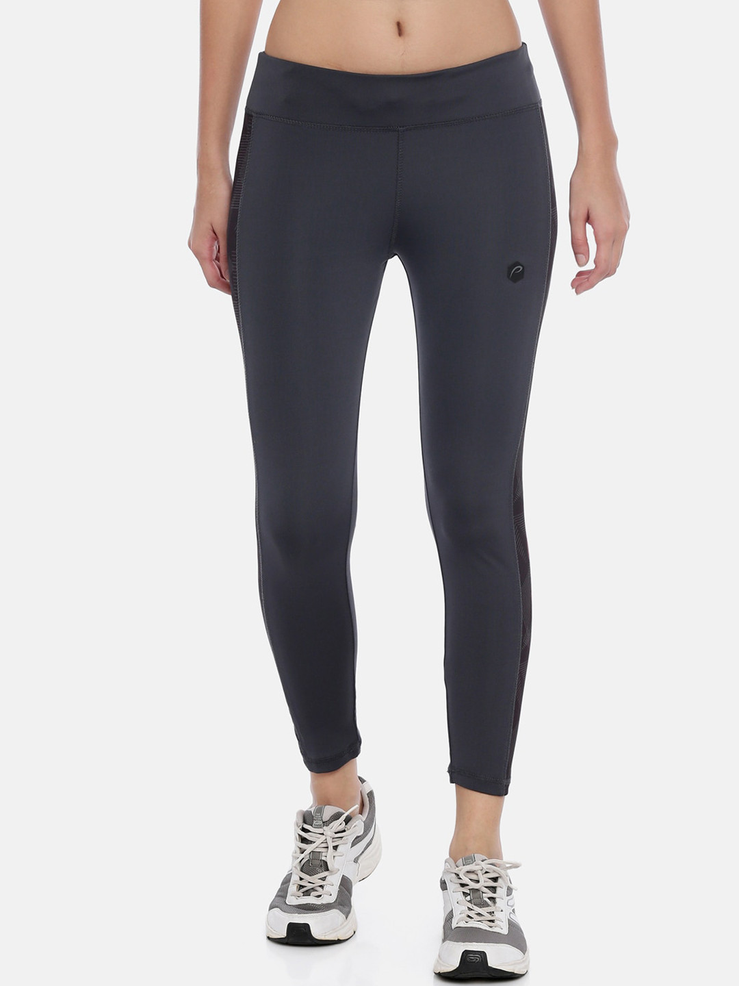 

Proline Women Grey Solid Skinny Fit Mid Waist Tights