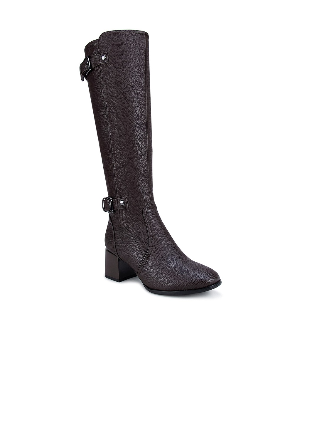 

ROSSO BRUNELLO Coffee Brown High-Top Block Heeled Boots