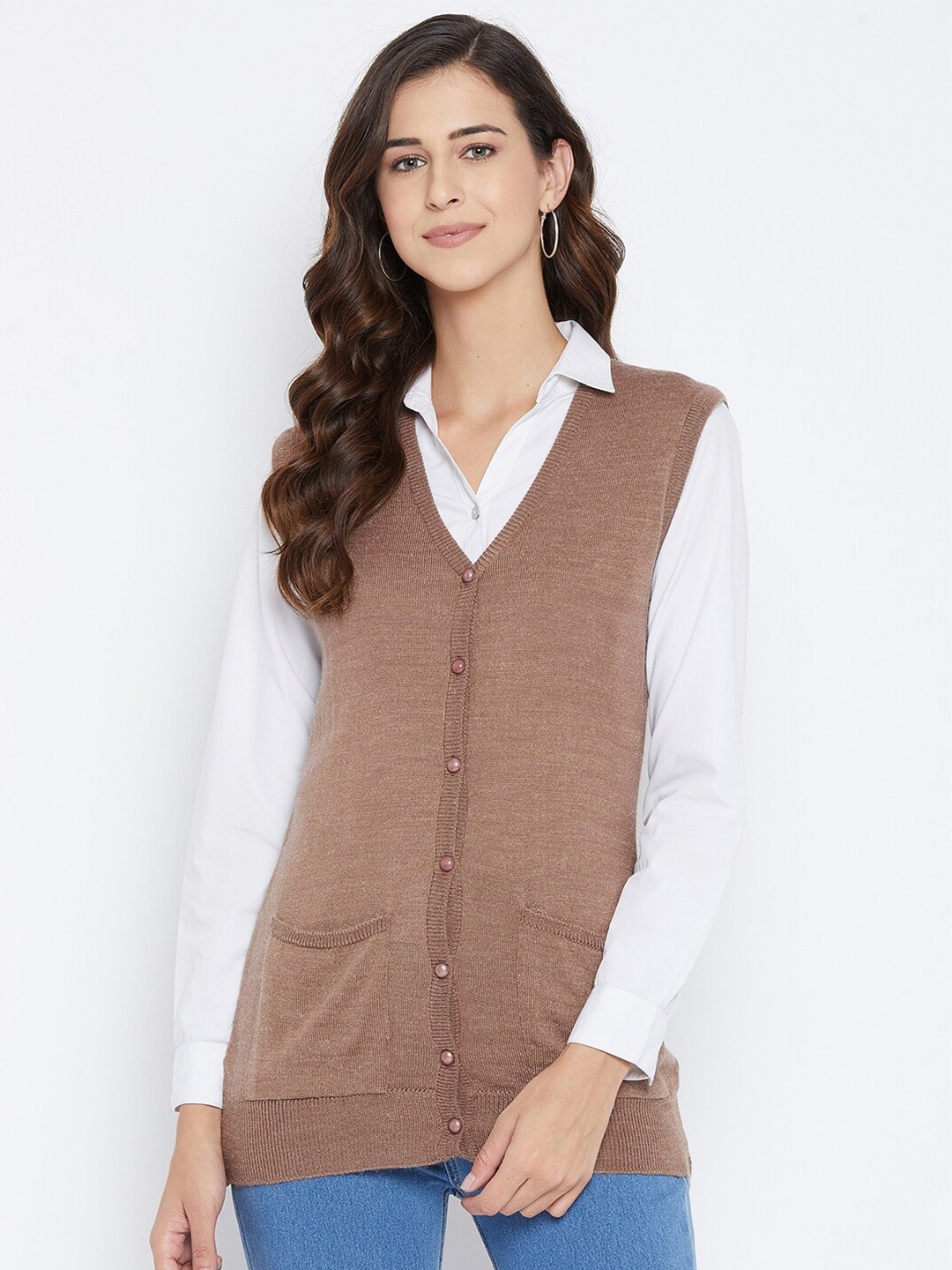 

NEVA Women Beige Striped Cardigan