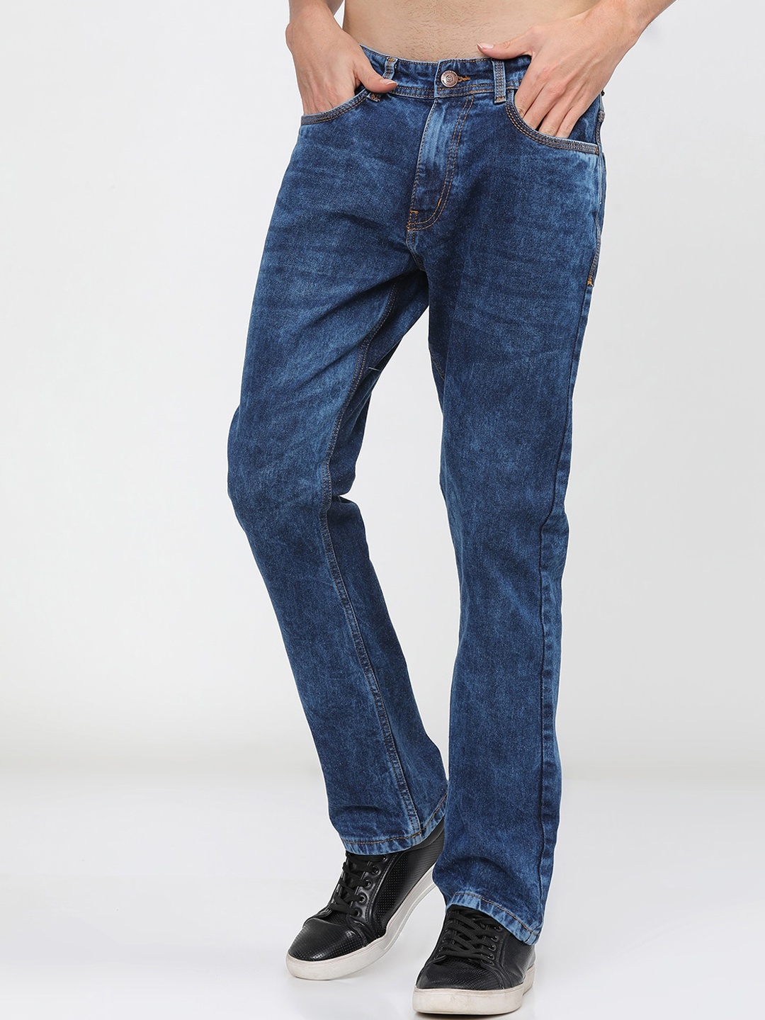 

LOCOMOTIVE Men Blue Tapered Fit Light Fade Stretchable Jeans