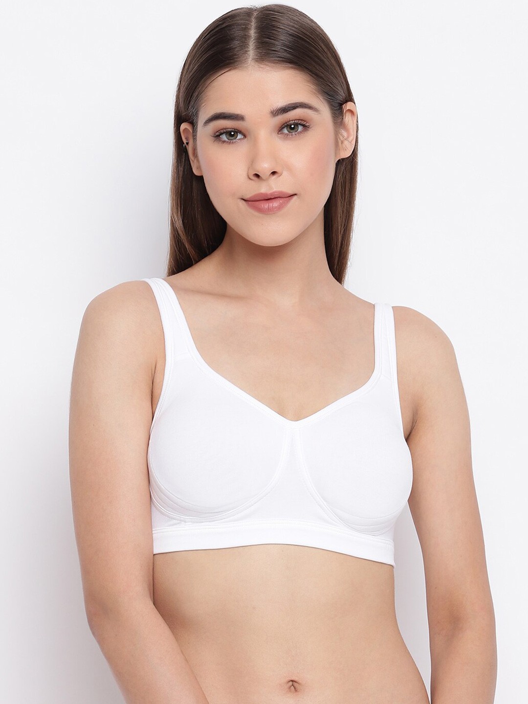 

Enamor Women White Solid Non-Padded Cotton Everyday Bra