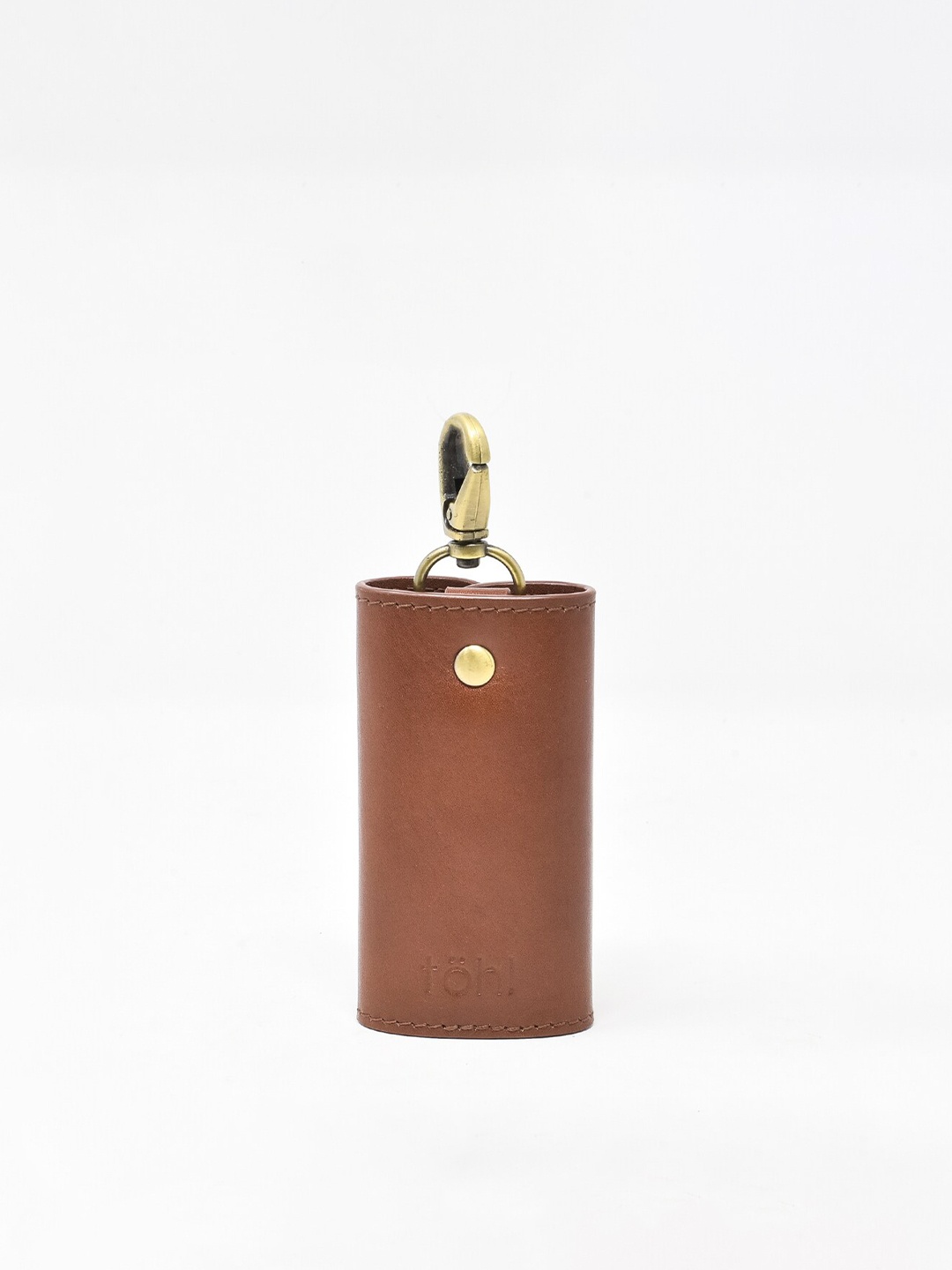 

tohl Men Tan & Gold-Toned Leather Key Holder