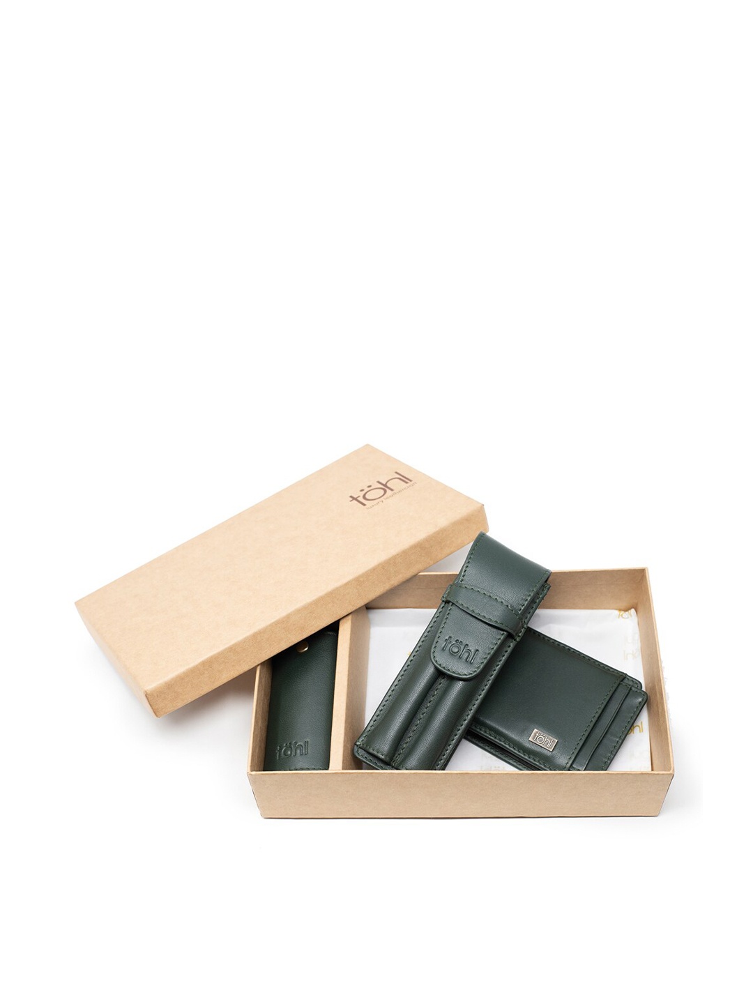 

tohl Men Green Solid Wallet Gift Set