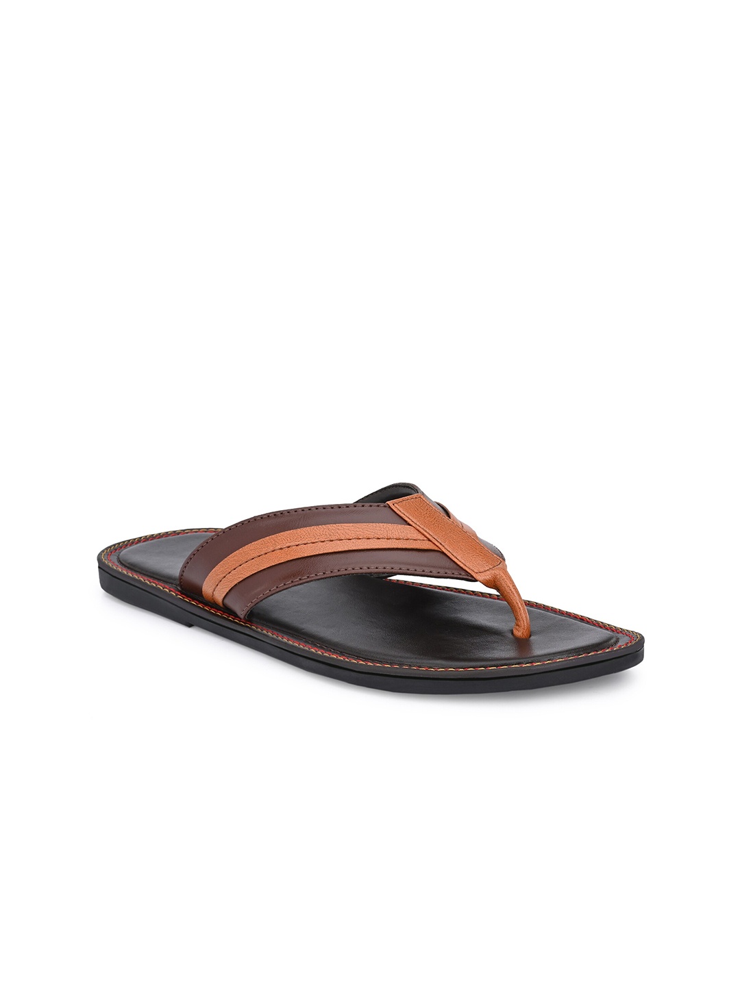 

Azzaro Black Men Brown & Peach-Coloured Thong Flip-Flops