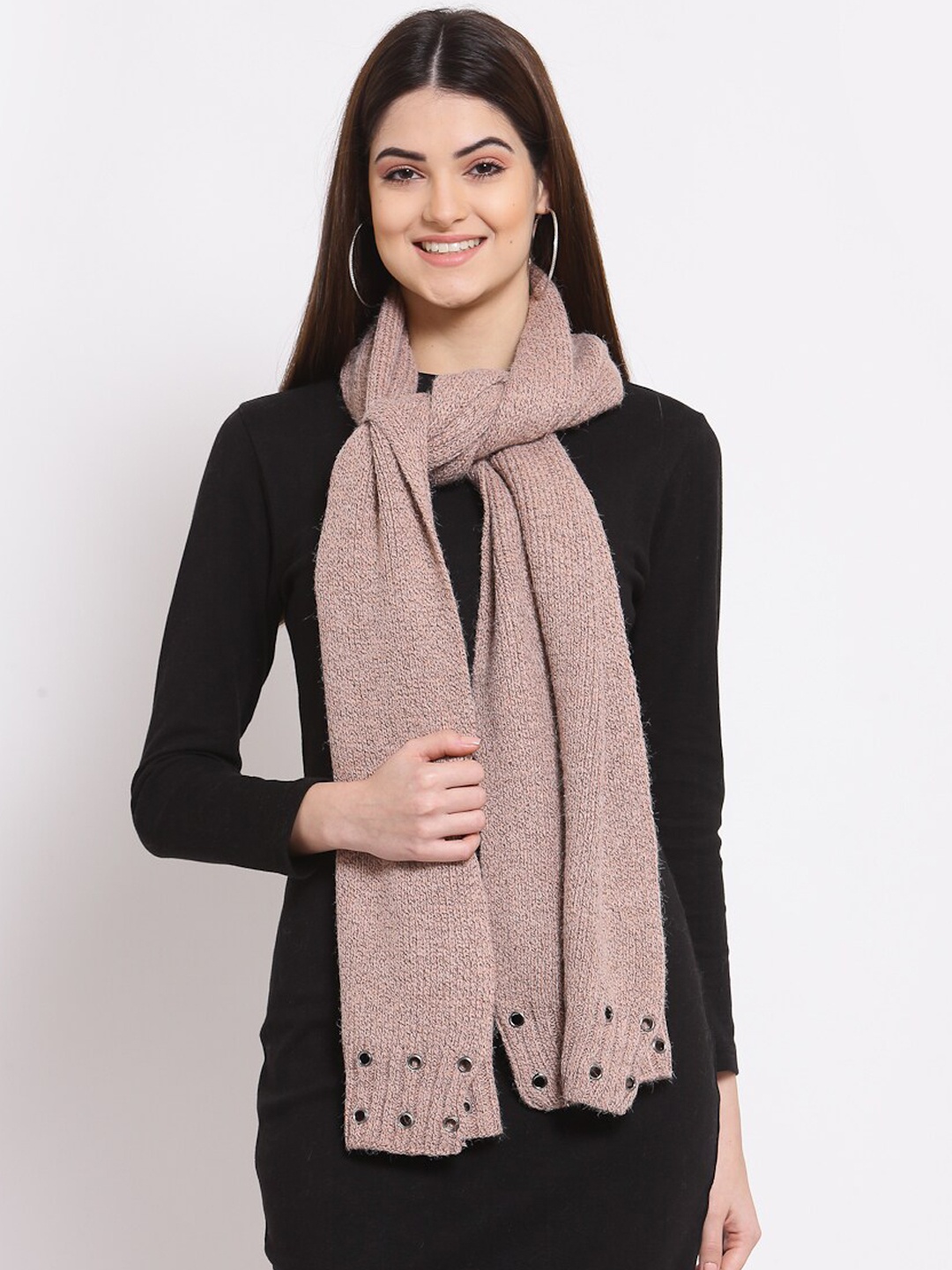 

Calvadoss Woman Pink Solid Woollen Muffler