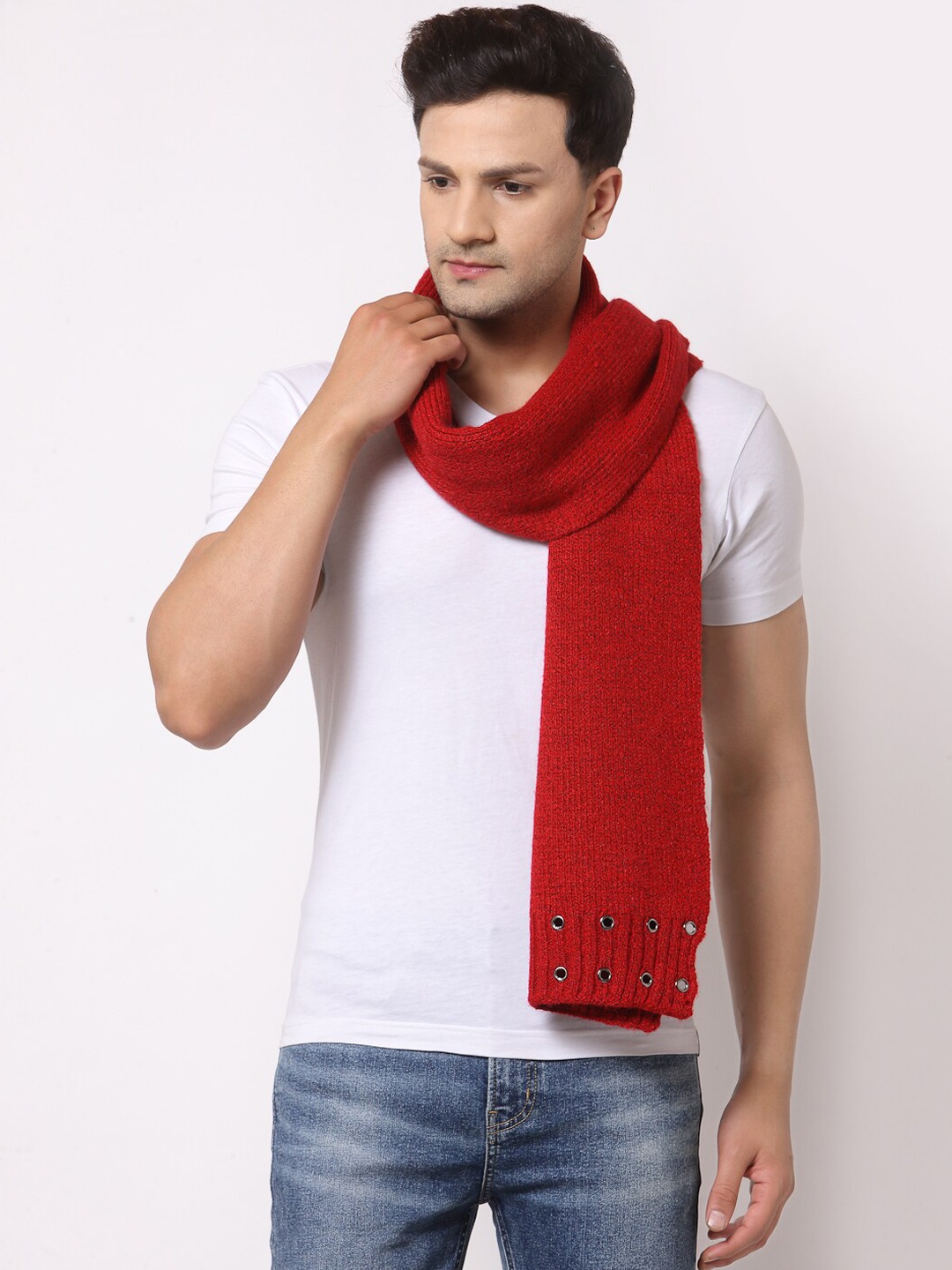 

Calvadoss Men Red Woollen Muffler