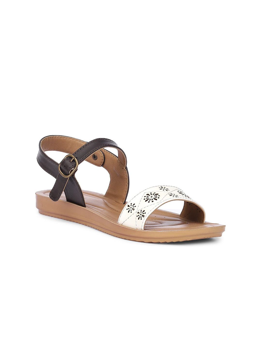 

Biba Women Beige Printed Open Toe Flats
