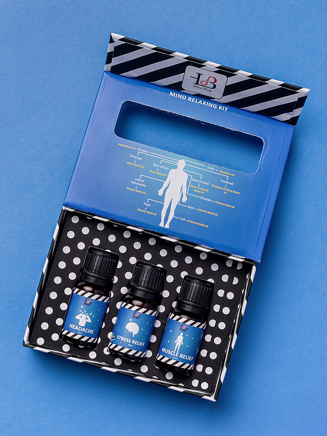 

House of Beauty Set Of 3 Mind Relaxing Oil Kit 30ml, Blue