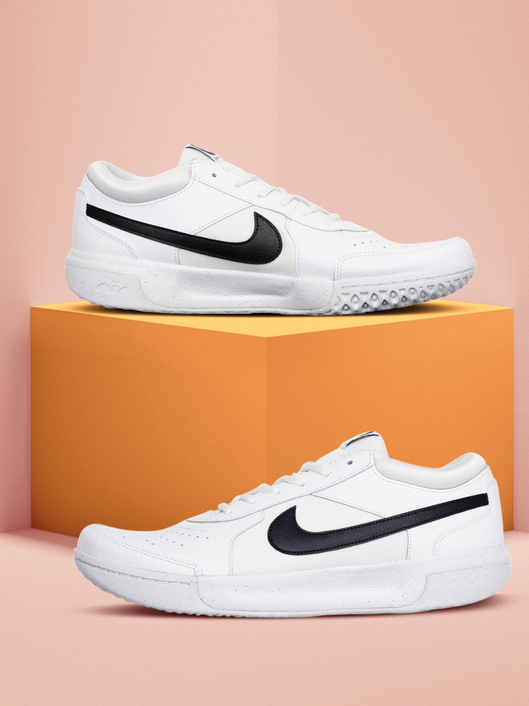 

Nike Men White ZOOM COURT LITE 3 Leather Tennis Shoes