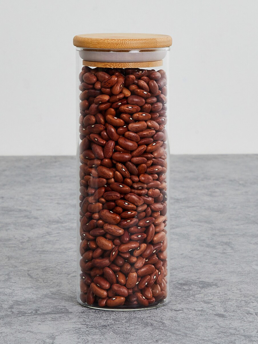 

Home Centre Transparent Glass Jar with Bamboo Lid
