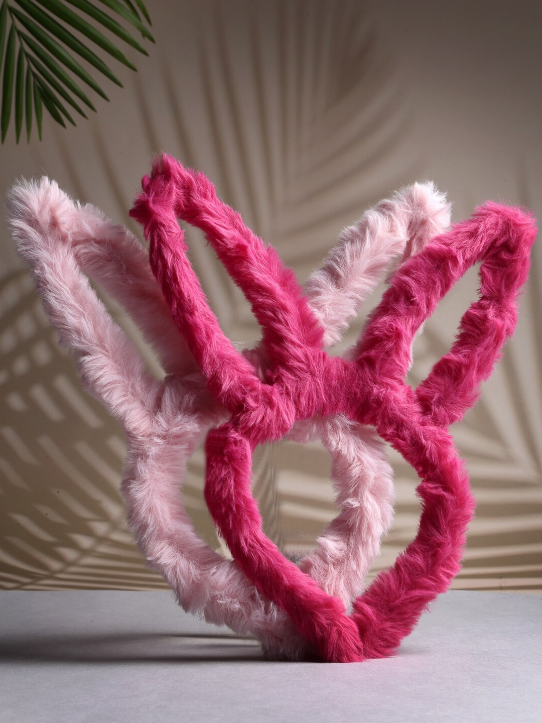 

VOGUE PANASH Girls Set Of 2 Pink Fur Hairband