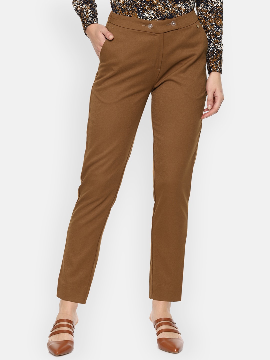 

Van Heusen Woman Women Brown Slim Fit Trousers