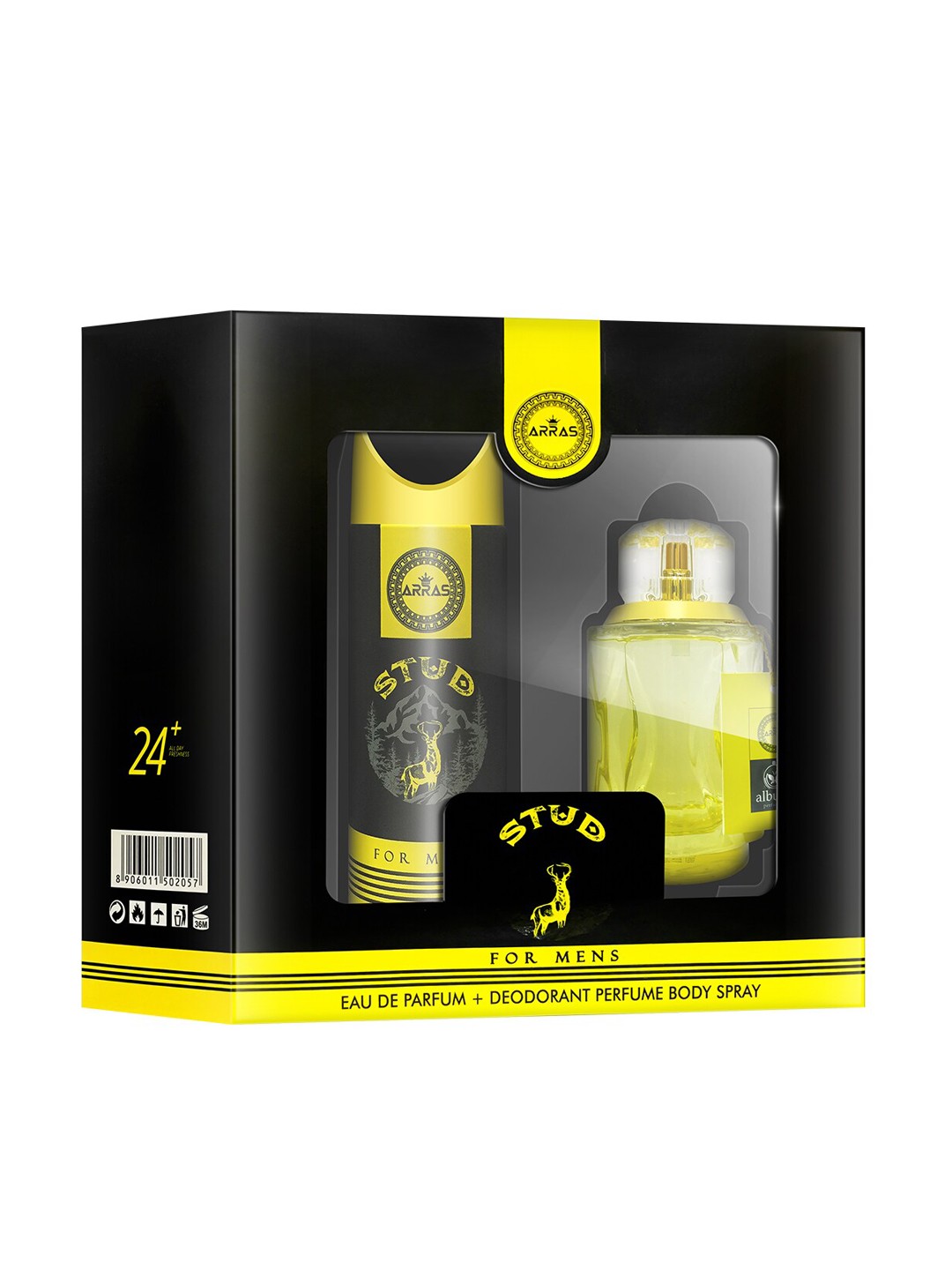 

Arras Yellow Set of 2 Stud Eau De Parfum & Deodorant