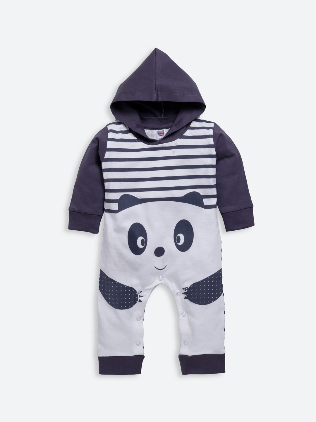 

Nottie Planet Kids Purple Printed Cotton Hooded Romper