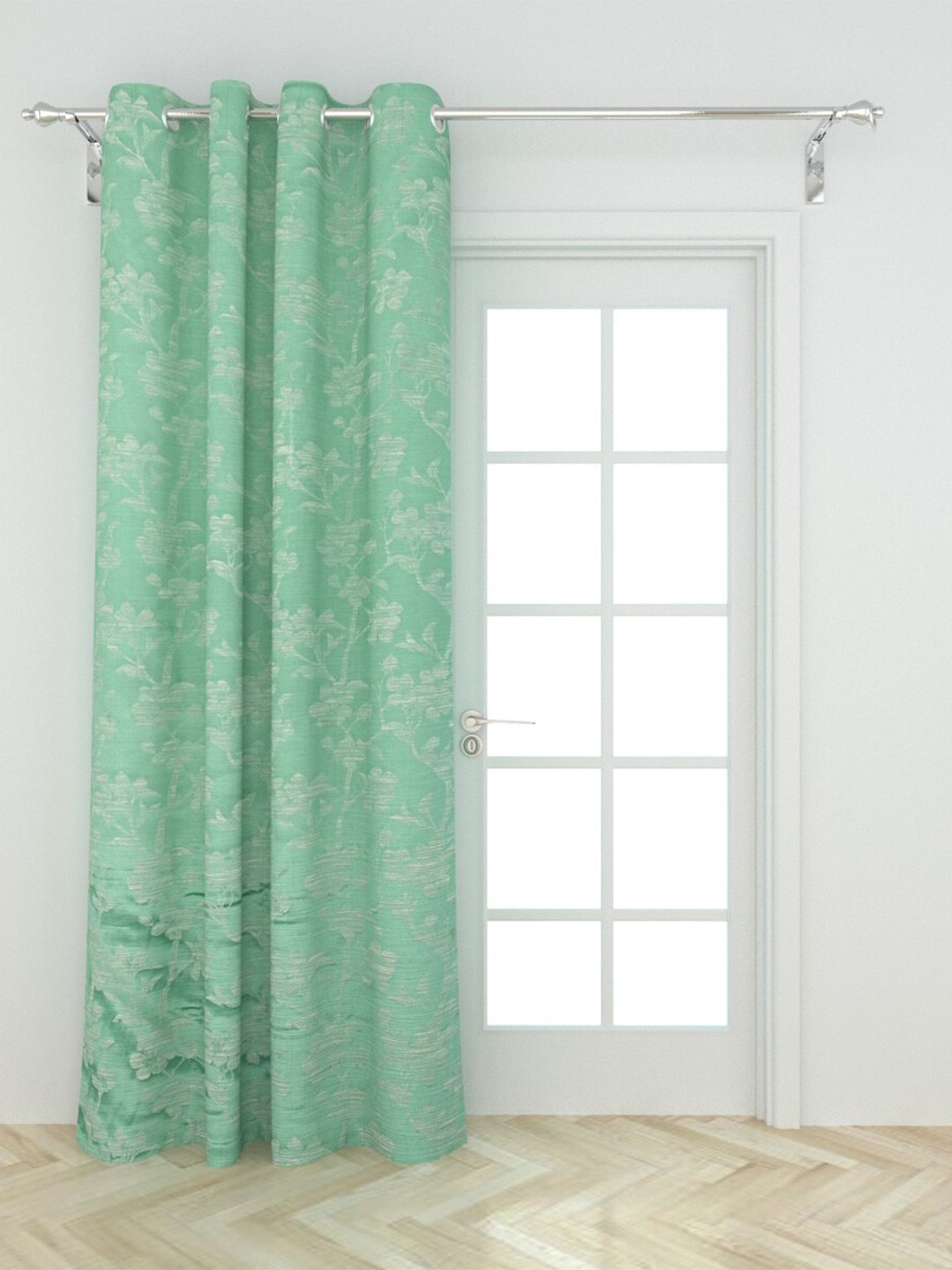 

Home Centre Green Floral Jacquard Window Curtain
