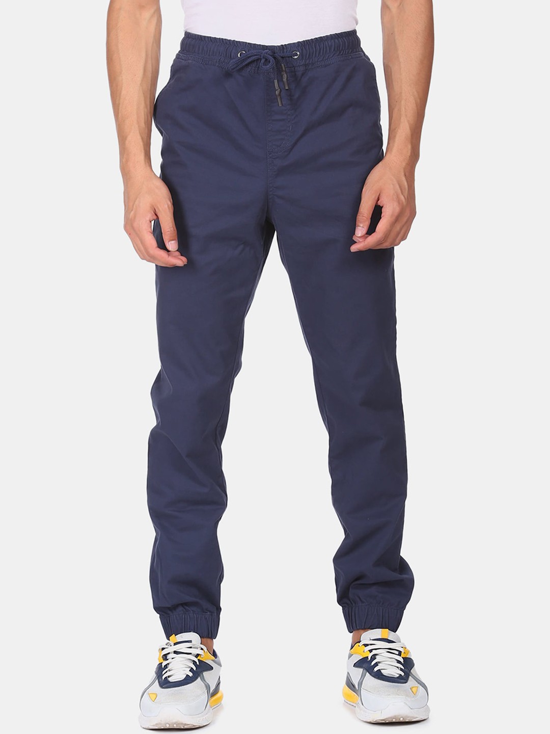 

Aeropostale Men Blue Solid Straight Fit Joggers