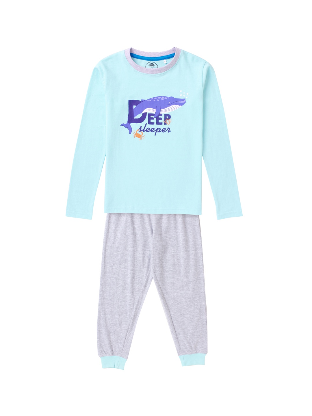 

Cub McPaws Boys Blue & Grey Printed Night suit