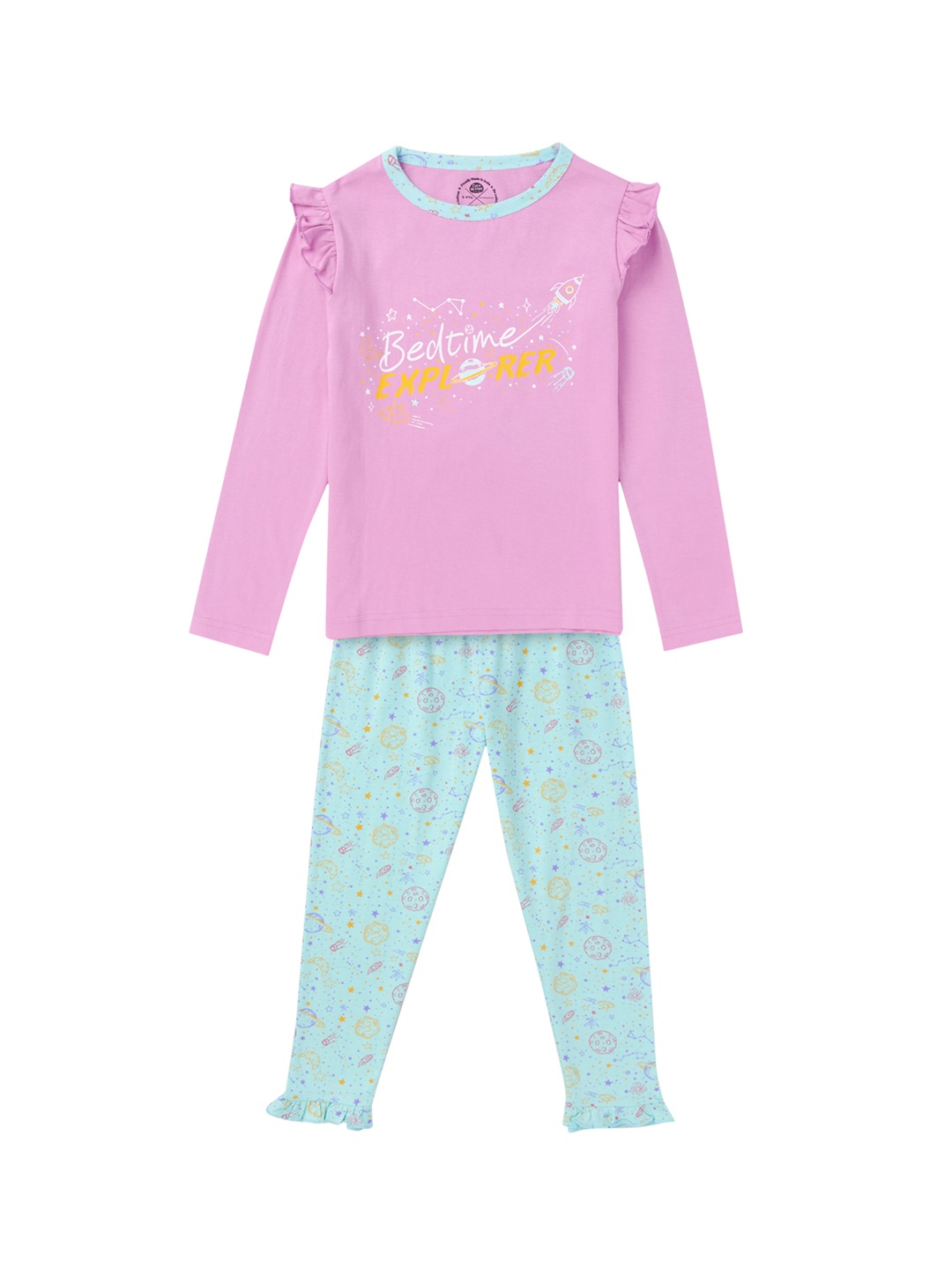 

Cub McPaws Girls Pink & Blue Printed Night suit