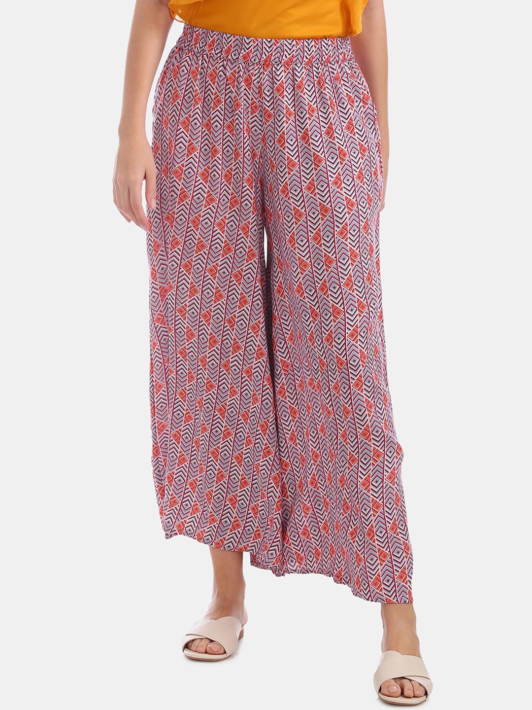 

Bronz Women Multicoloured Printed Culottes Trousers, Multi