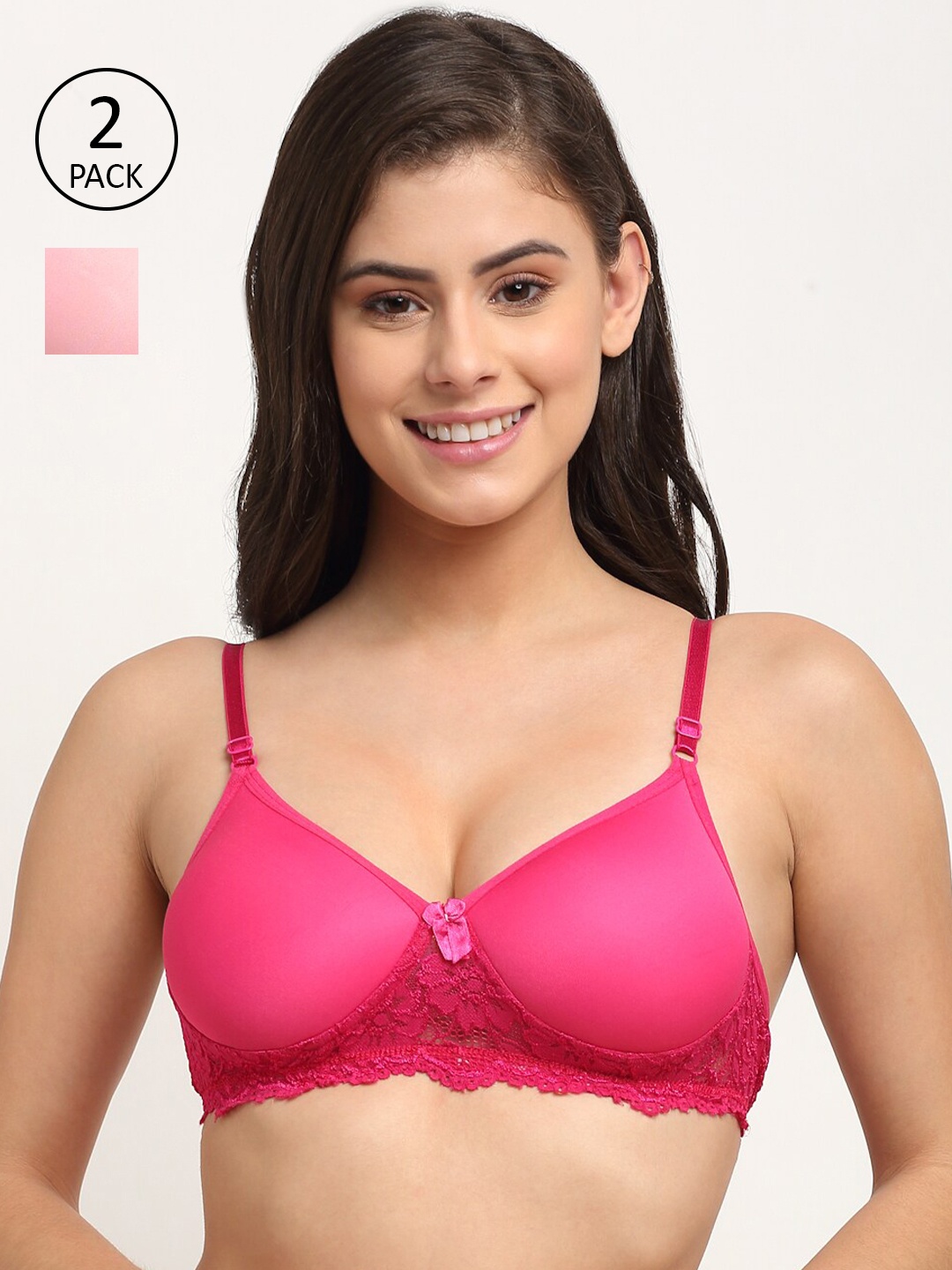 

Friskers Pink Lightly Padded Push-Up Bra Pack of 2