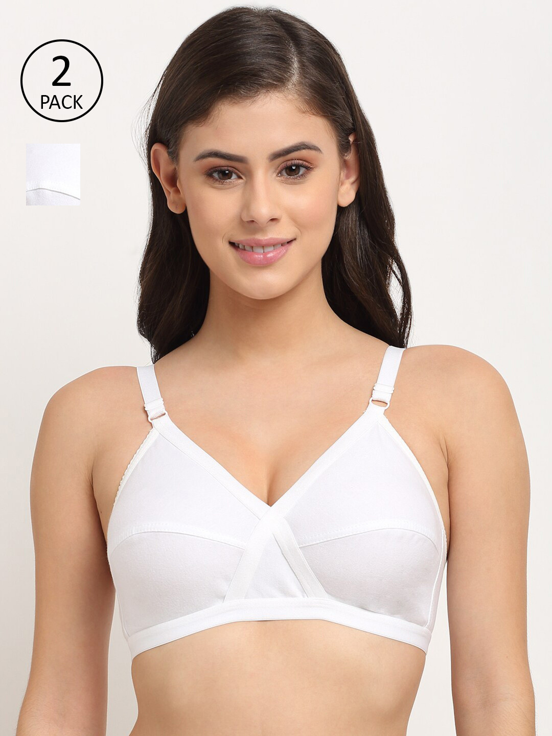 

Friskers Pack Of 2 White Balconette Bras